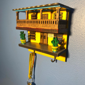 Traditional House Key Holder with Plants 🏠🌿